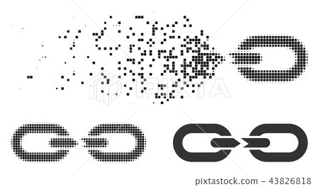 Moving Dotted Halftone Chain Break Icon Moving Dotted Halftone Chain Break Icon 43826818
