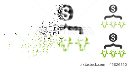 Destructed Pixelated Halftone Cattle Result Money Icon Destructed Pixelated Halftone Cattle Result Money Icon 43826830