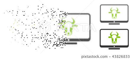 Disappearing Dotted Halftone Cattle Monitor Icon Disappearing Dotted Halftone Cattle Monitor Icon 43826833