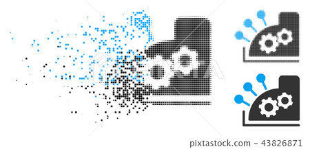 Disappearing Dotted Halftone Cash Register Icon Disappearing Dotted Halftone Cash Register Icon 43826871