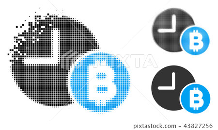 Dust Pixelated Halftone Bitcoin Credit Clock Icon-插圖素材 [43827256] - PIXTA圖庫