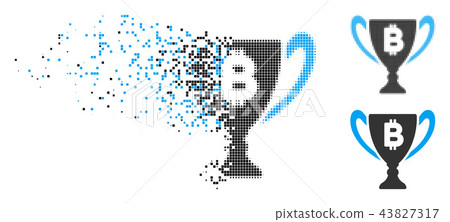 Decomposed Dotted Halftone Bitcoin Award Cup Icon Decomposed Dotted Halftone Bitcoin Award Cup Icon 43827317