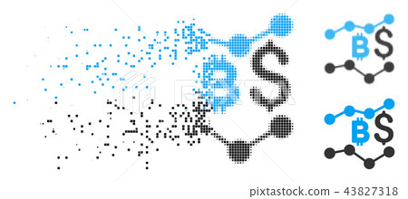 Dissipated Dotted Halftone Bitcoin And Dollar Trends Icon 43827318