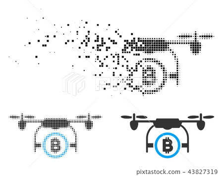 Broken Pixel Halftone Bitcoin Airdrone Icon Broken Pixel Halftone Bitcoin Airdrone Icon 43827319