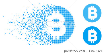 Dust Dot Halftone Bitcoin Icon Dust Dot Halftone Bitcoin Icon 43827321