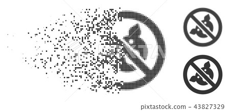 Fractured Pixel Halftone Banned Pig Icon 43827329