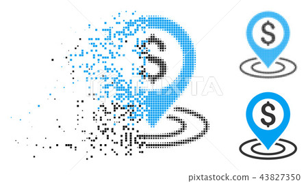 Disappearing Dotted Halftone Bank Place Icon Disappearing Dotted Halftone Bank Place Icon 43827350