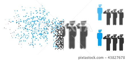 Shredded Pixelated Halftone Army Squad Icon Shredded Pixelated Halftone Army Squad Icon 43827678