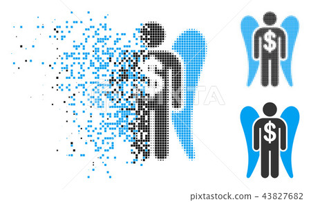 Dissipated Pixel Halftone Angel Investor Icon 43827682
