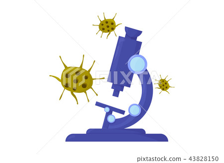 Science lab flat vector illustration: scientific microscope isolated icon. Laboratory microscope. Science lab flat vector illustration: scientific microscope isolated icon. Laboratory microscope. 43828150