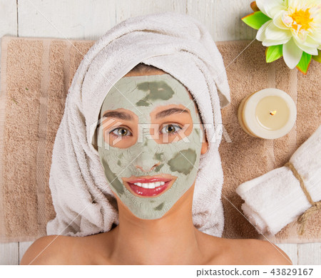 Young healthy woman with face mask. Young healthy woman with face mask. 43829167