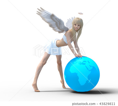 Real angel perming3DCG illustrations material 43829811