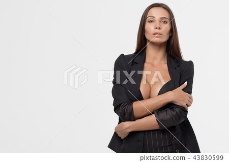 Passionate lady with deep neckline 43830599