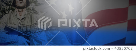 Composite image of flag with stripes and stars 43830702