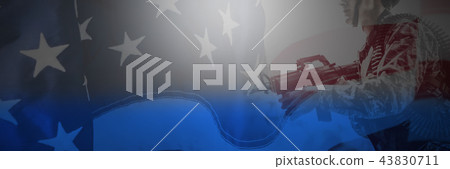 Composite image of flag with stripes and stars Composite image of flag with stripes and stars 43830711