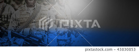 Portrait of military soldiers wearing uniforms during training Portrait of military soldiers wearing uniforms during training 43830853