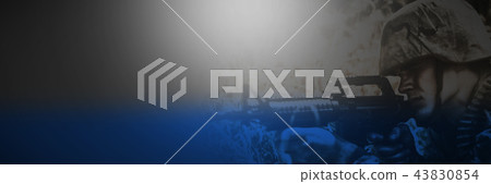 Military soldier aiming with rifle Military soldier aiming with rifle 43830854