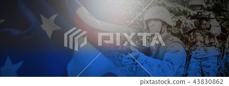 Composite image of american flag on table Composite image of american flag on table 43830862