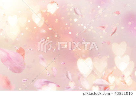Flowers composition for Valentine's, Mother's or Women's Day. Pink flowers on old white wooden background. 43831010