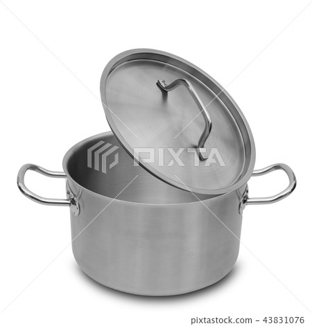 Stainless steel pot isolated. 43831076