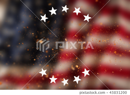 Vintage USA flag background, close-up. Vintage USA flag background, close-up. 43831200
