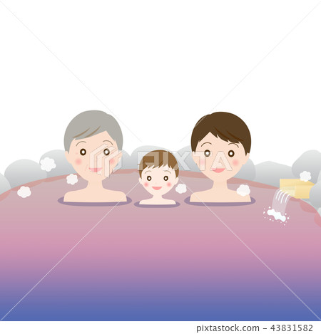夜間溫泉露天浴池岩浴男士熱水 43831582