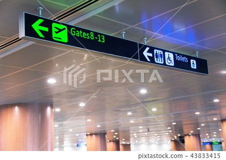 Sign and direction in airport Sign and direction in airport 43833415