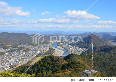 岐阜城堡從城堡塔看到的長良川的上游方向·Umaidai Ohashi(岐阜縣岐阜市) 岐阜城堡從城堡塔看到的長良川的上游方向·Umaidai Ohashi(岐阜縣岐阜市) 43833532