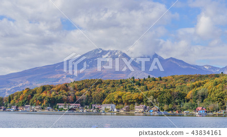 Landscape of Myoko and Lake Nojiri in autumn Landscape of Myoko and Lake Nojiri in autumn 43834161