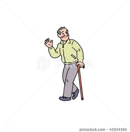 Grandpa taking a walk with a bow Grandpa taking a walk with a bow 43834360
