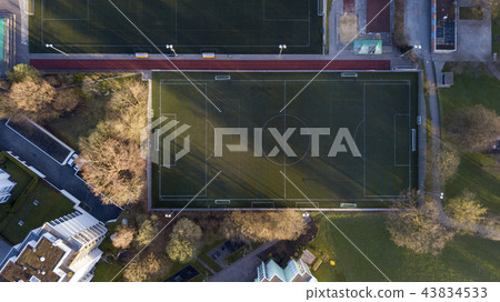 [Drone shooting] A view of the soccer ground from above 43834533