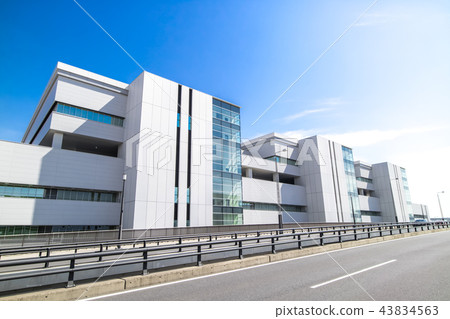 Urban landscape with a newly built office building 43834563