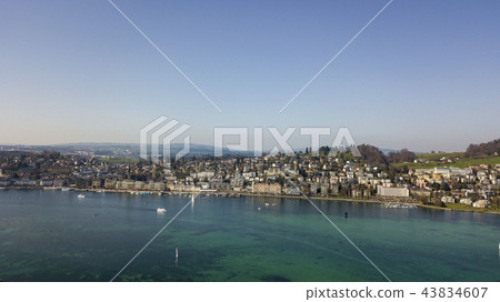 Blue sky and Alps seen from Lake Lucerne in Switzerland 43834607