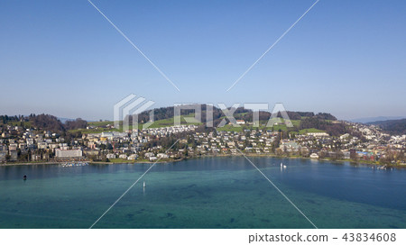 Blue sky and Alps seen from Lake Lucerne in Switzerland 43834608
