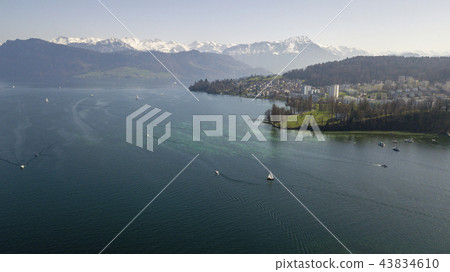Blue sky and Alps seen from Lake Lucerne in Switzerland 43834610