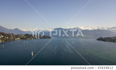 Blue sky and Alps seen from Lake Lucerne in Switzerland 43834612