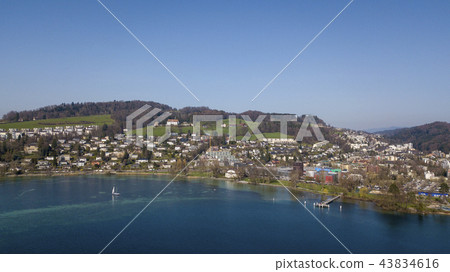 Blue sky and Alps seen from Lake Lucerne in Switzerland 43834616