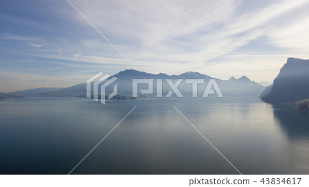 Blue sky and Alps seen from Lake Lucerne in Switzerland 43834617