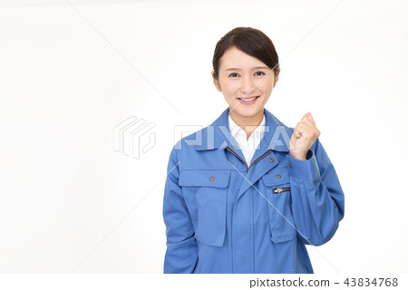 Female worker of Guts pose Female worker of Guts pose 43834768