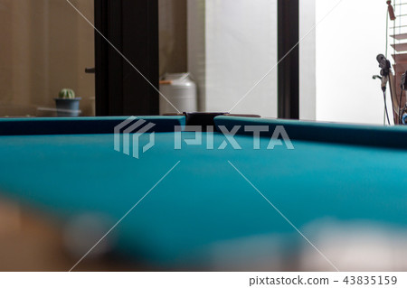 Empty snooker table and corner view with hole. Empty snooker table and corner view with hole. 43835159