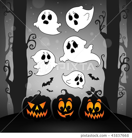 Halloween image with ghosts theme 4 Halloween image with ghosts theme 4 43837668