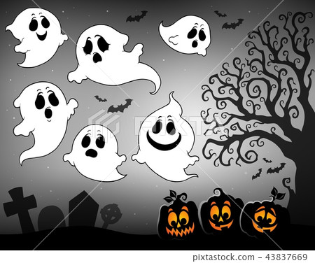 Halloween image with ghosts theme 3 Halloween image with ghosts theme 3 43837669