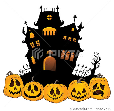 Halloween house silhouette theme 4 Halloween house silhouette theme 4 43837670