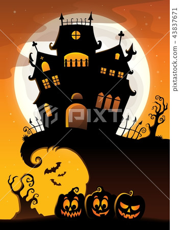 Halloween house silhouette theme 3 Halloween house silhouette theme 3 43837671