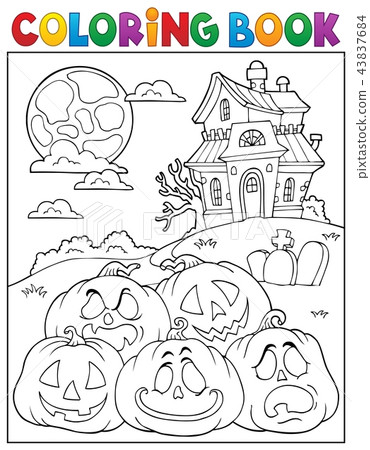 Download Coloring Book Halloween Pumpkins Pile 2 Stock Illustration 43837684 Pixta