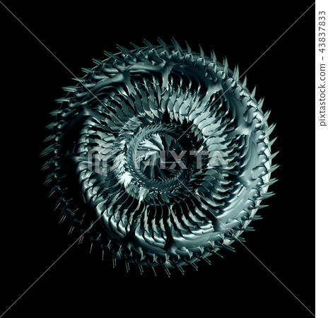 Machine Wheel With Rotating Blades Isolated Machine Wheel With Rotating Blades Isolated 43837833