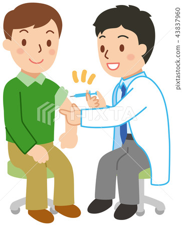 Young man giving an injection - Stock Illustration [43837960] - PIXTA