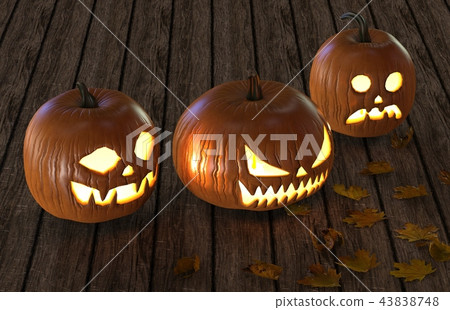Halloween Pumpkins Jack O Lantern Holiday 3D... - Stock Illustration ...