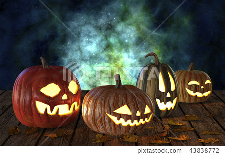 Halloween Pumpkins Jack O Lantern Holiday 3D... - Stock Illustration ...