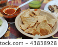 墨西哥，玉米餅，辣醬和辣醬 43838928